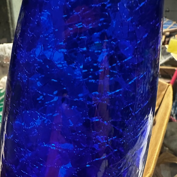 Stunning Blenko Cobalt WVU Crackeled Decanter - Picture 11 of 11